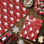 Red White Christmas Tribal Dragon Geschenkpapier