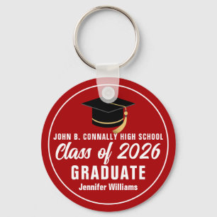 Red White Class of 2023 Personalisiert Graduate Gi Schlüsselanhänger