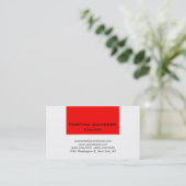 Red White Classic Schlicht Creative Visitenkarte (Stehend Vorderseite)