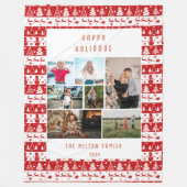 Red White Classiday Mehrfache Fotos Fleecedecke (Vorderseite)