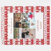 Red White Classiday Mehrfache Fotos Fleecedecke (Vorderseite (Horizontal))