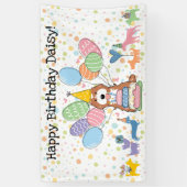 Red White Cockapoo Cavapoo Dog Birthday Party Banner (Vertikal)