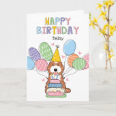 Red White Cockapoo Cavapoo Dog Happy Birthday Karte (Gelbe Blume)