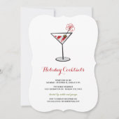 Red White Cocktail Martini Moderne Feier Einladung (Vorderseite)