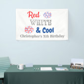 Red White & Cool 4. Juli Geburtstag Banner (Messeveranstaltung)