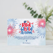 Red White & Cool Vielen Dank Karte (Stehend Vorderseite)