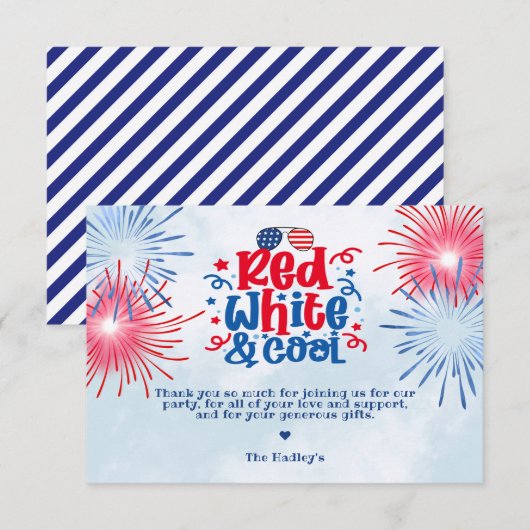 Red White & Cool Vielen Dank Karte (Vorne/Hinten)