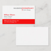 Red & White Corporate Business Card Visitenkarte (Vorne/Hinten)