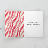 Red White Cream Peppermint Stripes Christmas Karte (Innenseite)
