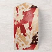 Red White Cream Western Cowhide All In One Einladung (Außenbereich)