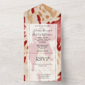 Red White Cream Western Cowhide All In One Einladung (Innen Boden)