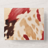 Red White Cream Western Cowhide All In One Einladung (Rückseite)