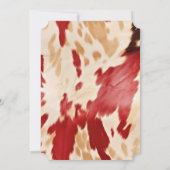 Red White Cream Western Cowhide Einladung (Rückseite)