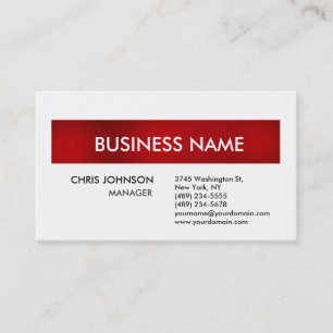 Red White Creative Trendy Modern Business Card Visitenkarte