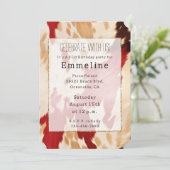 Red White Creme Western Cowhide Cowgirl Einladung (Stehend Vorderseite)