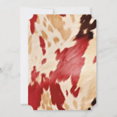 Red White Creme Western Cowhide Cowgirl Einladung (Rückseite)