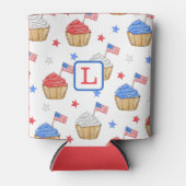 Red White Cupcake Flag Star Preppy Dosenkühler (Vorderseite)