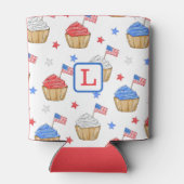 Red White Cupcake Flag Star Preppy Dosenkühler (Rückseite)
