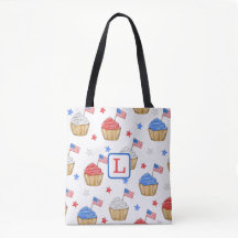 Red White Cupcake Flag Star Preppy