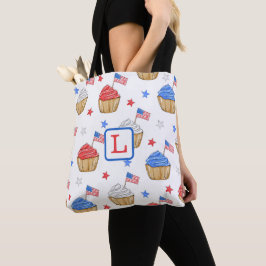 Red White Cupcake Flag Star Preppy Tasche