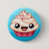 Red/White Cupcake - Happy Jump Button (Vorderseite)