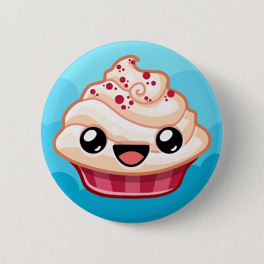 Red/White Cupcake - Happy Jump Button (Vorderseite)