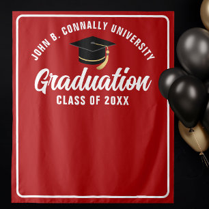 Red White Custom 2025 Graduation Party Foto Stand Wandteppich