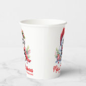 Red White Custom Niedlich Pinguin Frohe Weihnachte Pappbecher (Rechts)