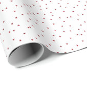 Red & White Cute Tiny Heart Seamless Pattern  Geschenkpapier (Rolleneckpunkt)
