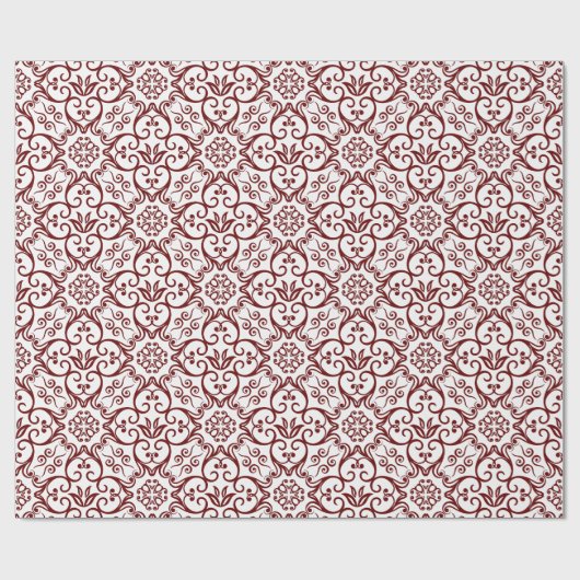 Red & White Damask Geschenkwrap Geschenkpapier (Flach)