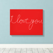 red & white decor love theme leinwanddruck (Insitu (Holzboden))
