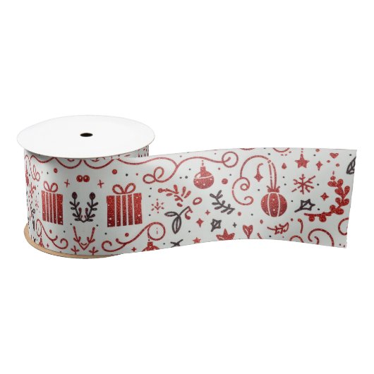 Red White Decoration Holiday Satin Ribbon Satinband (Spule)
