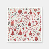 Red White Decorative Holiday Napkin Serviette (Vorderseite)