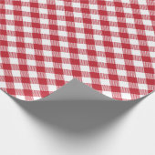 Red White Diagonal Buffalo Kariert Tartan Muster Geschenkpapier (Ecke)