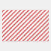 Red-White Diagonal Streifen Weihnachten Geschenkpapier Set (Vorderseite 3)