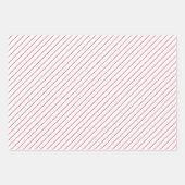 Red-White Diagonal Streifen Weihnachten Geschenkpapier Set (Vorderseite 2)