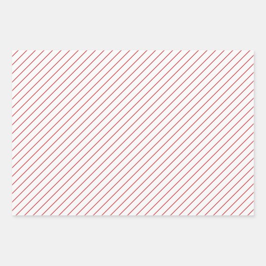 Red-White Diagonal Streifen Weihnachten Geschenkpapier Set (Vorderseite 2)