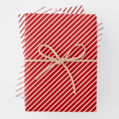 Red-White Diagonal Streifen Weihnachten Geschenkpapier Set (Beispiel)