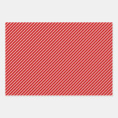 Red-White Diagonal Streifen Weihnachten Geschenkpapier Set (Vorderseite)