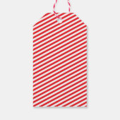 Red White Diagonal Stripes Holiday Geschenk Tag Geschenkanhänger (Rückseite)