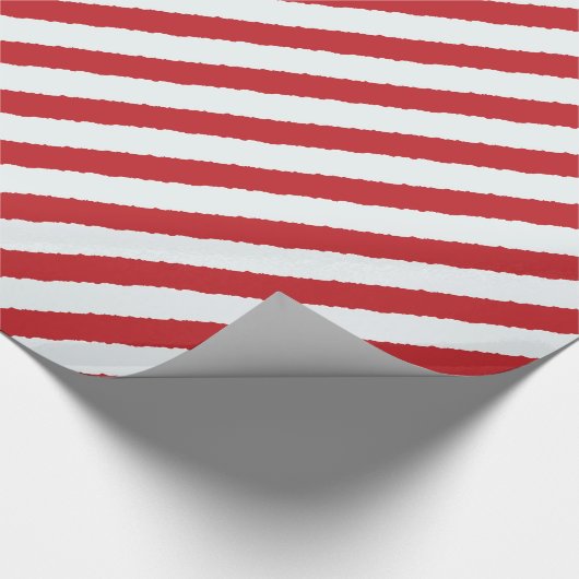 Red White Diagonal Stripes Imitate verdrehen Weihn Geschenkpapier (Ecke)
