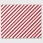 Red White Diagonal Stripes Imitate verdrehen Weihn Geschenkpapier (Flach)