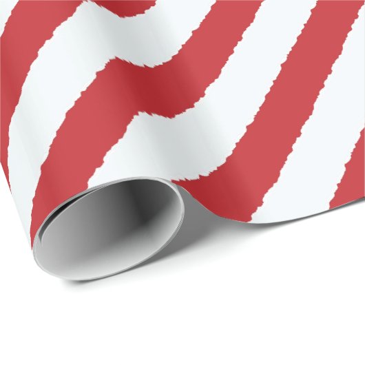 Red White Diagonal Stripes Imitate verdrehen Weihn Geschenkpapier (Rolleneckpunkt)