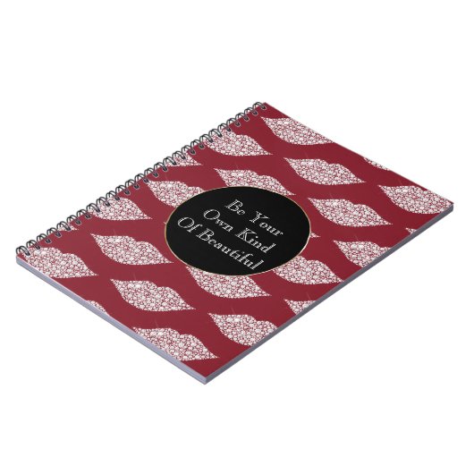 Red White Diamond Lippen Notizblock (Linke Seite)