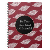 Red White Diamond Lippen Notizblock (Vorderseite)