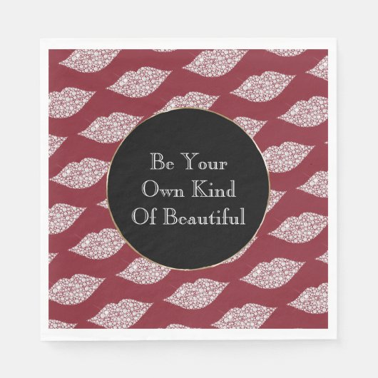 Red White Diamond Lippen Serviette (Vorderseite)