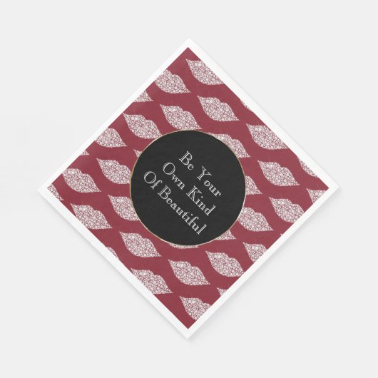 Red White Diamond Lippen Serviette (Ecke)