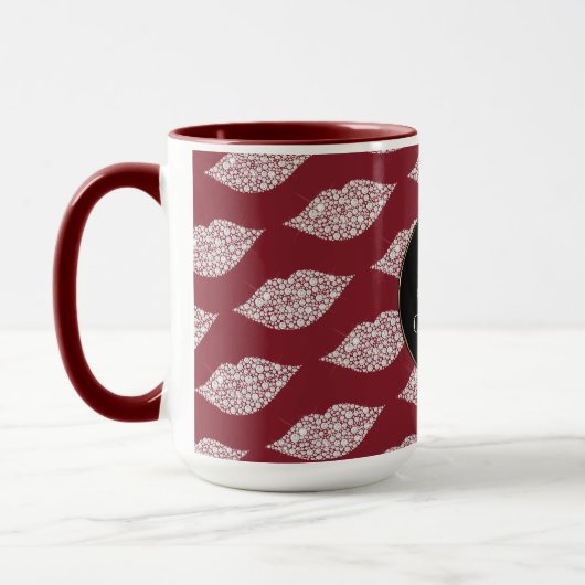Red White Diamond Lippen Tasse (Links)
