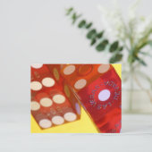 Red White Dice Postkarte (Stehend Vorderseite)