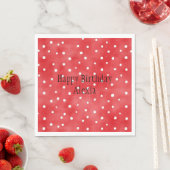 Red White Dots Birthday Serviette (Beispiel)
